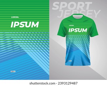 abstract blue and green sport jersey mockup design
