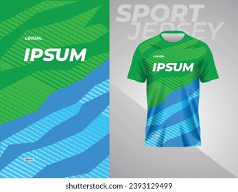 diseño de maqueta de jersey de deporte azul y verde abstracto