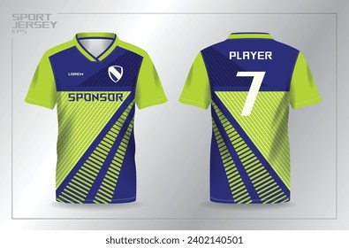 abstract blue and green sport jersey for football and soccer shirt template