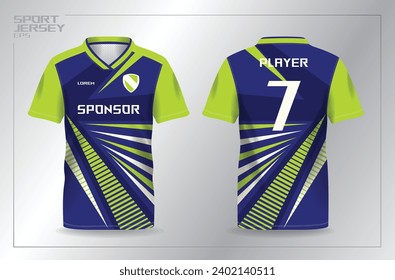 abstract blue and green sport jersey for football and soccer shirt template