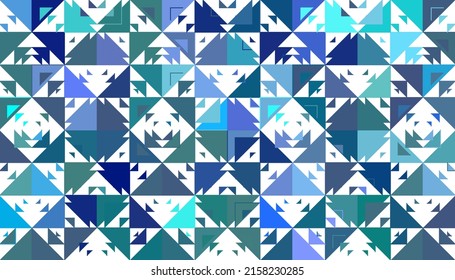 abstract blue green triangle, geometric arrow pattern texture background, forest image, vector illustration, natural line art