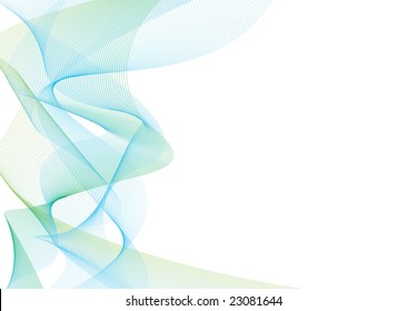 Fundo abstrato azul e verde de linha torcida
