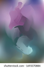 Abstract blue and green watercolor background, painted vector illustration like sea waves. Watercolor gradient pattern with thin wavy border lines, vector painting. Abstract colorful oil paints.