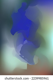 Abstract blue and green watercolor background, painted vector illustration like sea waves. Watercolor gradient pattern with thin wavy border lines, vector painting. Abstract colorful oil paints.