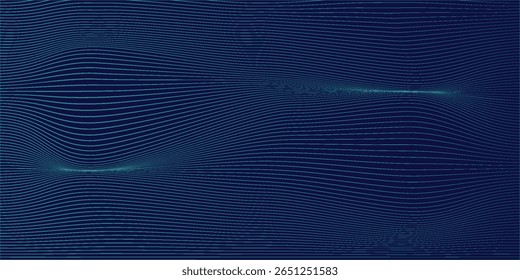 Abstract Blue and Green Wave-Like Linear Art Design Background