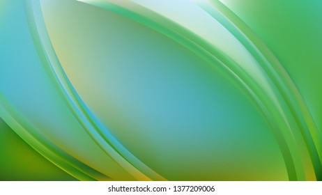 Abstract Blue and Green Wavy Background Graphic