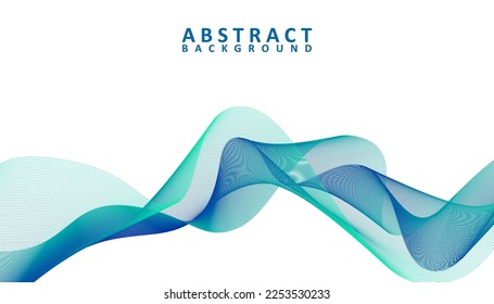 abstract blue and green wavy background vector, Abstract flowing banner template