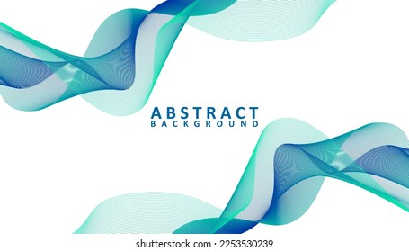 vector de fondo ondulado azul y verde abstracto, plantilla de pancarta de flujo abstracto
