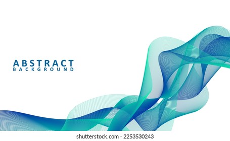 vector de fondo ondulado azul y verde abstracto, plantilla de pancarta de flujo abstracto
