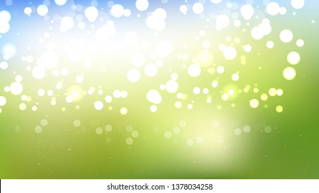 Abstract Blue Green and White Defocused Lights Background Vector