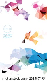 Abstract blue green yellow and red triangular low poly style vector background,Vector illustration