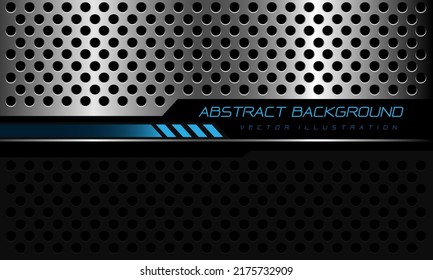 Resumen azul gris negro gris oscuro ciberlínea geométrica futurista con diseño de malla circular tecnología moderna ilustración vectorial de fondo.