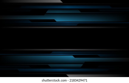 Abstract blue grey metal black cyber futuristic technology geometric design modern background vector illustration.