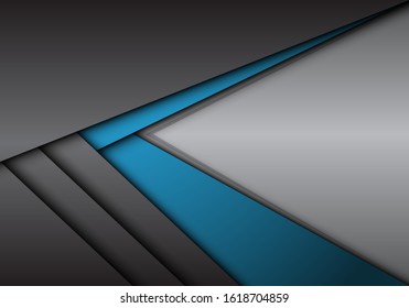 Abstract blue grey metallic arrow direction with blank space design modern futuristic background vector illustration.