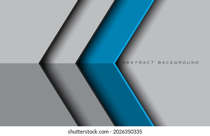 Abstract blue grey metallic arrow direction with blank space design modern futuristic background vector illustration.