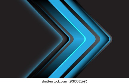 Resumen de diseño de dirección de flecha de sombra metálica azul gris y tecnología moderna ilustración vectorial de fondo futurista.