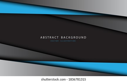 Abstract blue grey metallic triangle with simple text on blank space design modern futuristic background vector illustration.
