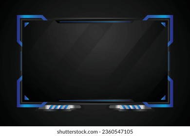 Abstract blue and grey overlay live stream esport gaming template