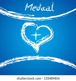 Abstract blue grid medical background