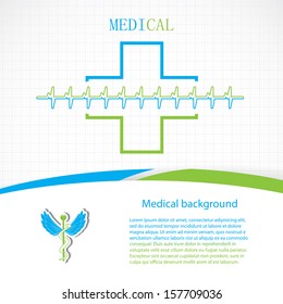 Abstract blue grid medical background 