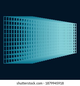 An abstract blue grid shape background image. 