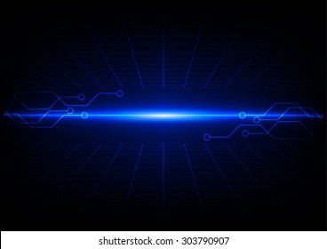 abstract blue grids with circuit technology  concept design