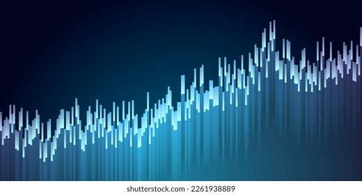 Abstrakter blauer, wachsender Hintergrund für Finanzdiagramme. Vektorgrafik-Design