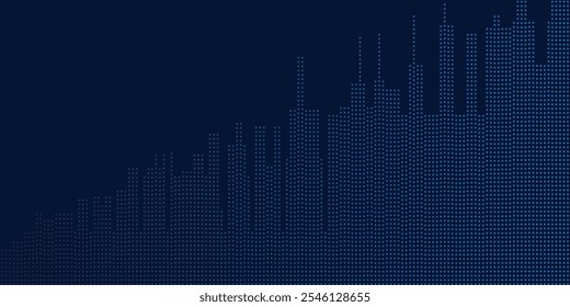 Resumo azul crescente gráfico financeiro gráfico vetor ilustração design fundo