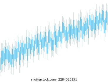 Abstract blue growing financial linear graph chart background. Vector lines tech design