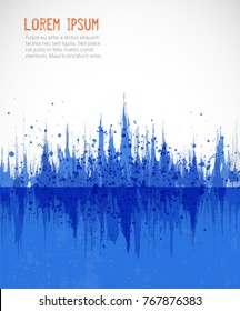 Abstract blue grunge background with place for your text. Vector illustration.