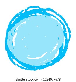 Abstract blue grunge circle. Speech bubble isolated on white background. Vector illustration.