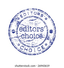 Abstract blue grunge rubber stamp with the text editors choice written in the middle of the stamp