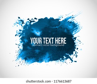 Abstract blue grunge splash on white background.