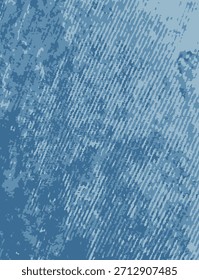 Abstractas textura grunge azul con rayones diagonales y efecto de tela de mezclilla. Fondo índigo erosionado que ilustra la lluvia pesada o el material de los pantalones vaqueros afligidos. Abstractas fondo de grunge de acuarela.