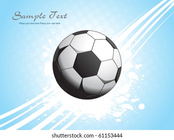 abstract blue grungy stripes background with isolated football