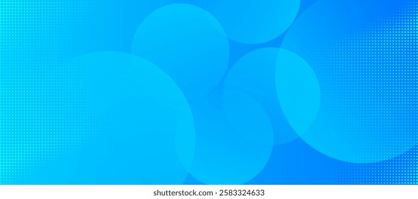 Abstract blue hafltone background. Minimalist banner background, pastel colorful. Circle effect style geometric, Modern circle lines pattern.