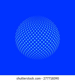 Abstract blue halftone background illustration. Outbox




