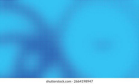 Abstract blue halftone background with a modern digital dot pattern. Cool cyan gradient texture for a tech style website backdrop or vector graphic overlay.
