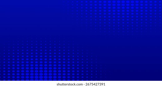 Abstract Blue Halftone Background with Modern Gradient Dot Wave Pattern