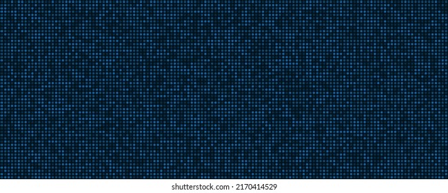 Abstract blue halftone circles technology pattern consists of different dots isolated on dark background. Geometric shape elements for presentation design. Suit for corporate, business, talks