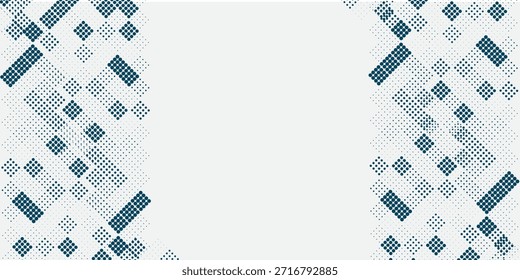Abstract Blue Halftone Dot Pattern Background with Copy Space