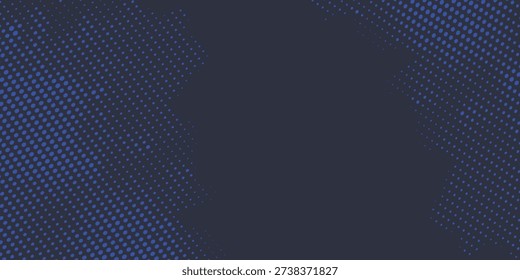 Abstract Blue Halftone Dots on Dark Charcoal Background
