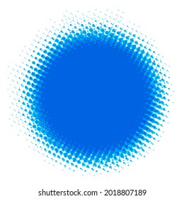 Abstract blue halftone dotted background. Vector illustration.