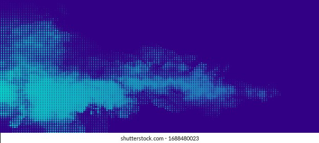 Abstract blue halftone dotted colorful smoke background - vector illustration. Template for business, design, texture and postcards.