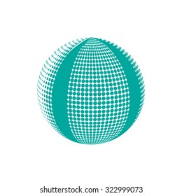 Abstract blue halftone globe design. Stock vector Illustration









