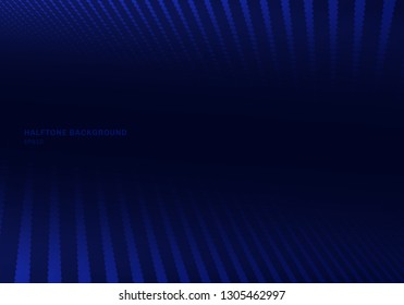 Abstract blue halftone on dark background and texture. Dots lines pattern. Vector illustration