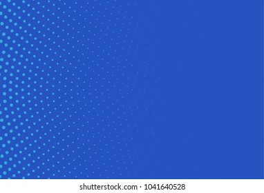 Abstract blue halftone pattern. Futuristic panel. Grunge dotted backdrop with circles, dots, point. Design element for web banners, posters, cards, wallpapers, sites. Vector illustration