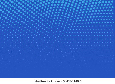 Abstract blue halftone pattern. Futuristic panel. Grunge dotted backdrop with circles, dots, point. Design element for web banners, posters, cards, wallpapers, sites. Vector illustration