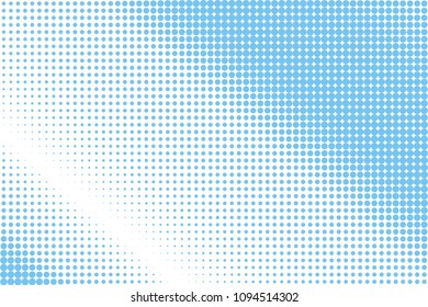 Abstract blue halftone pattern. Futuristic panel. Grunge dotted backdrop with circles, dots, point. Design element for web banners, posters, cards, wallpapers, sites. VEctor illustration