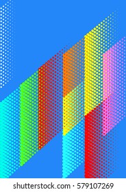 abstract blue halftone vertical trend vector background, good for your design